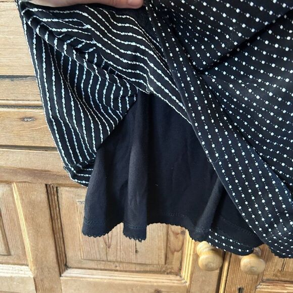 Maeve Small Dress Black White Polka Dot Anthropologie Short Sleeve Button - Picture 7 of 12